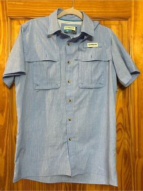 Magellan Men's Light Blue Short-Sleeve Button-Down Shirt